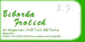 biborka frolich business card